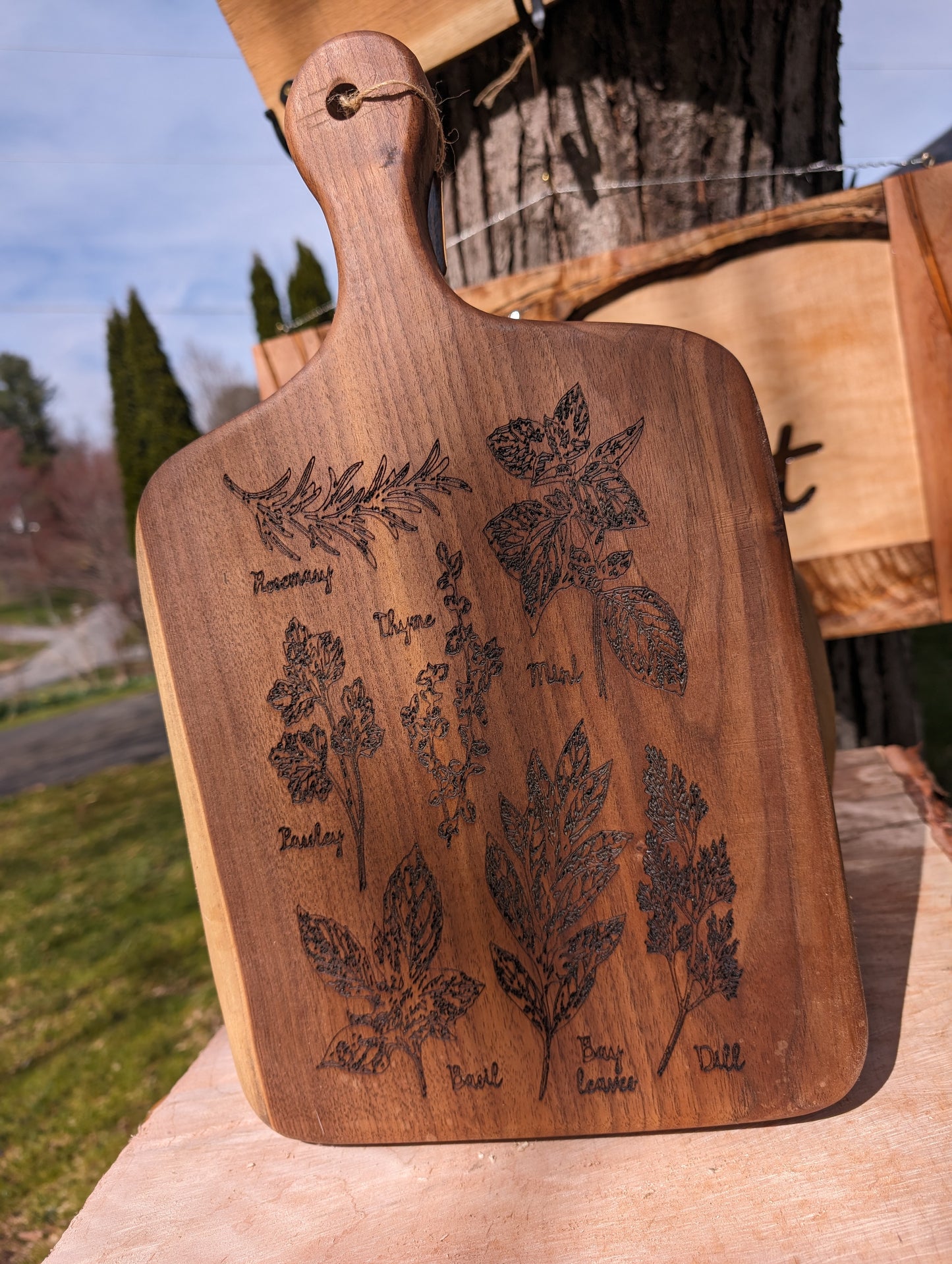 Herbs on Black Walnut Cutting Board